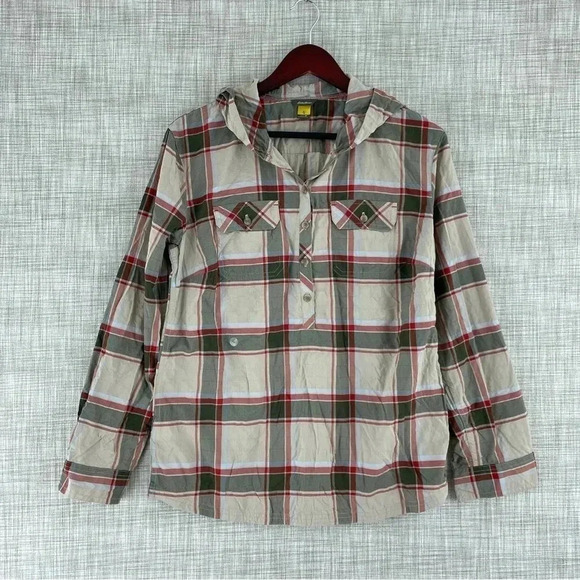 Eddie Bauer Womens Size M long sleeve hooded light weight shirt 0420 - Picture 1 of 7